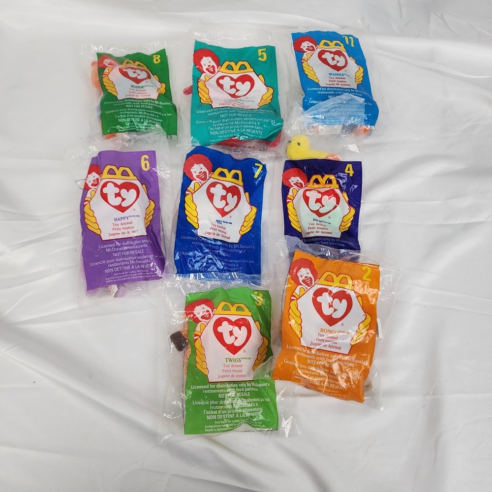 1998 mcdonalds ty beanie babies Lot Of 8